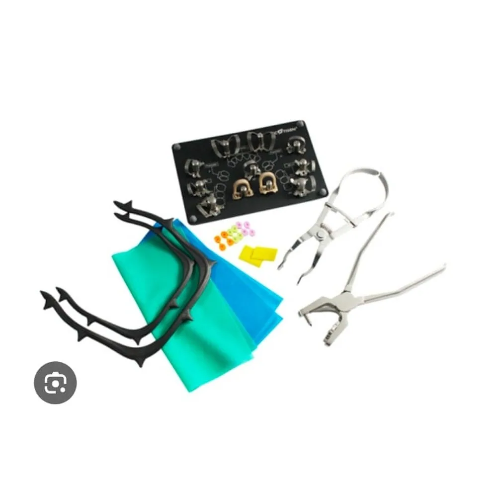 Professional Dental Rubber Dam Isolation Kit with Punch, Forceps & Clamps View 2