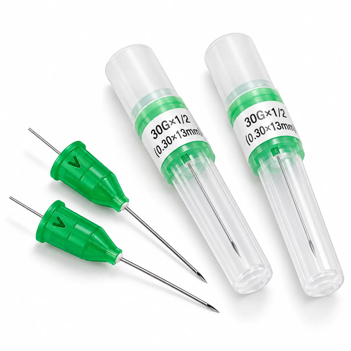 Disposable Dental Anesthetic Cartridge Needles (30G Short / Green Hub)