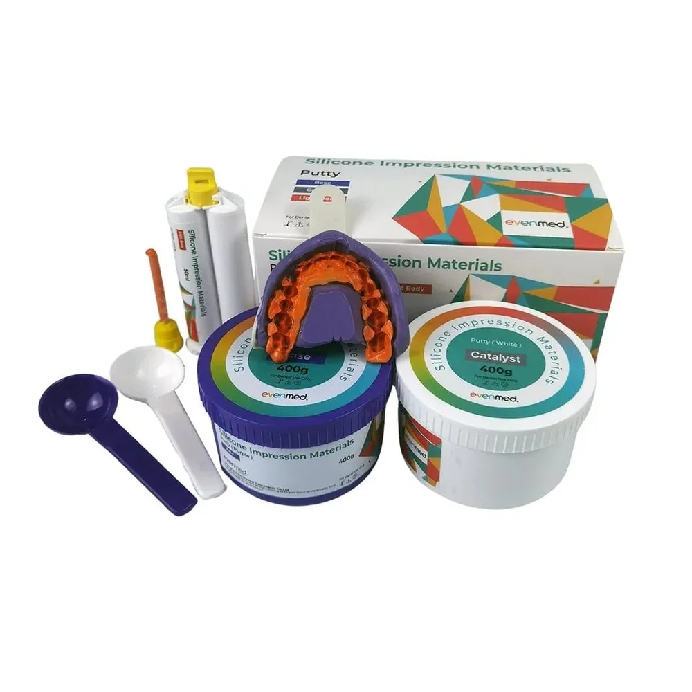 Evenmed Vinyl Polysiloxane (VPS) Addition Silicone Impression Kit (Putty & Light Body) View 2