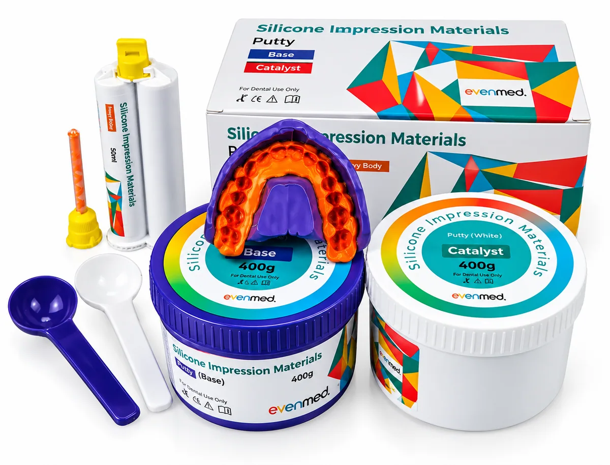 Evenmed Vinyl Polysiloxane (VPS) Addition Silicone Impression Kit (Putty & Light Body)