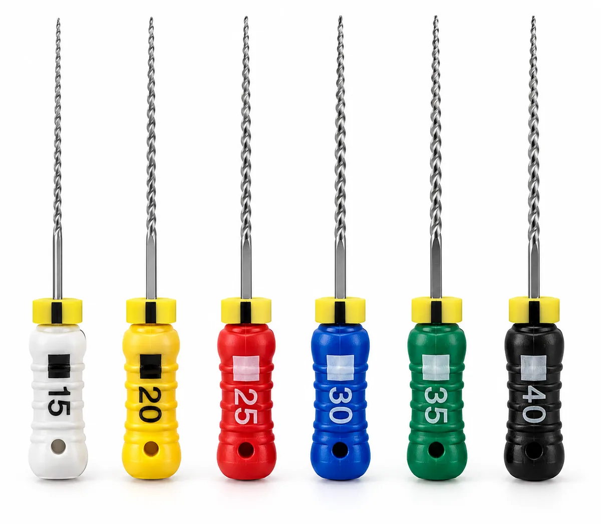 Stainless Steel Dental Endodontic K-Files (ISO Assorted #15–#40)